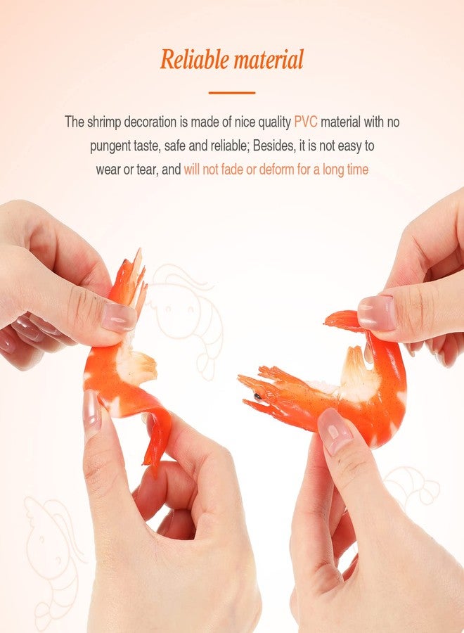 Chalyna 9 Pcs Red Simulated Fake Shrimps Model Simulated Cooked Shrimps Artificial Fake Food Model for Kitchen Home Decoration Food Sample Display and Photography Prop - Image 4